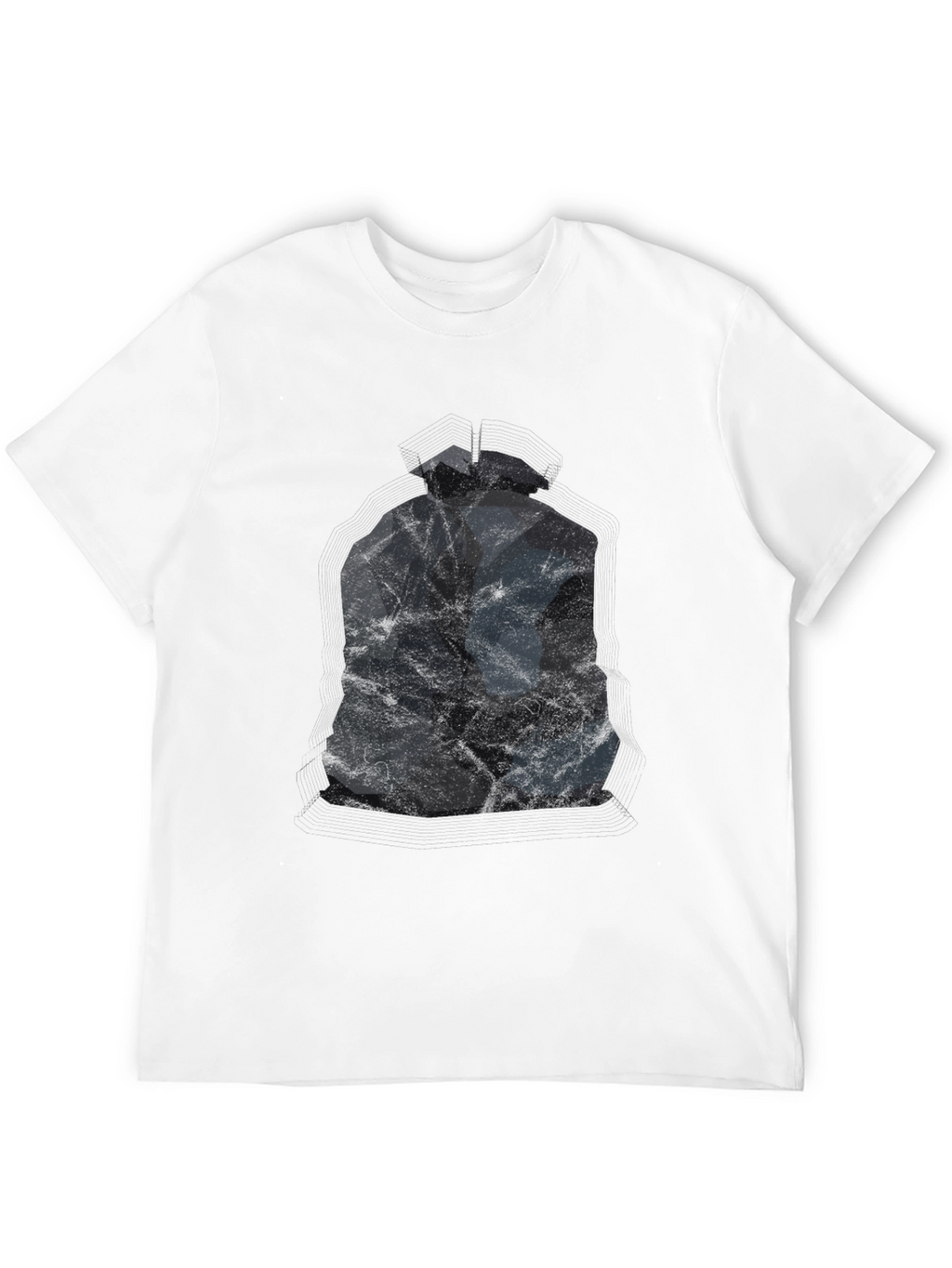 Abstract Geometric Figure Black T-Shirt