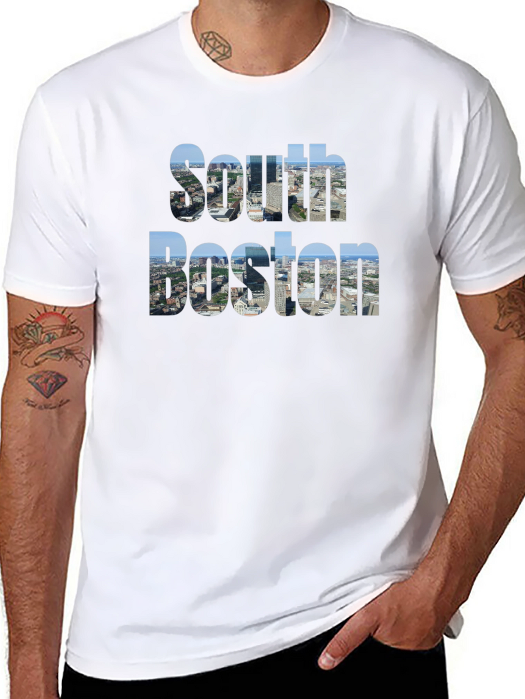 South Boston Skyline Graphic T-Shirt