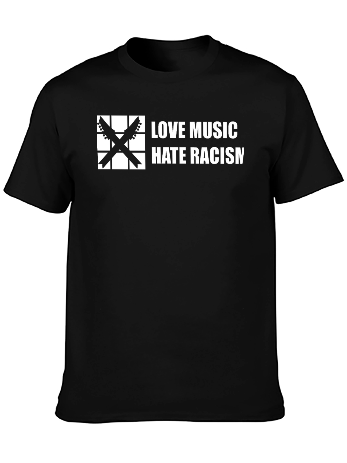 Love Music Hate Racism T-Shirt - Black Cotton Tee