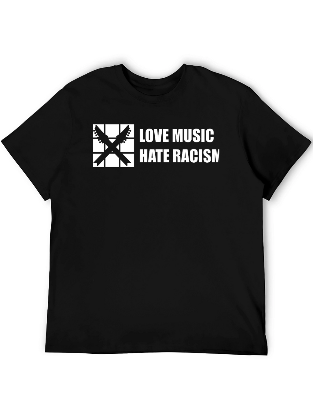 Love Music Hate Racism T-Shirt - Black Cotton Tee