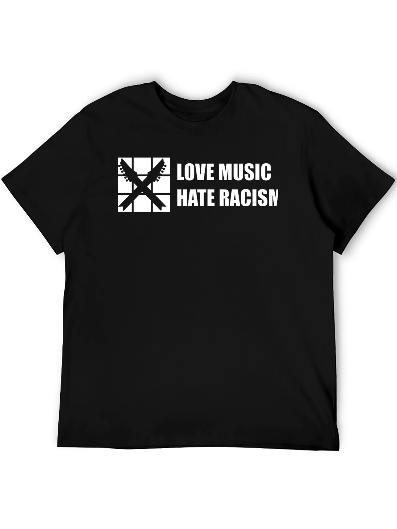 Love Music Hate Racism T-Shirt - Black Cotton Tee