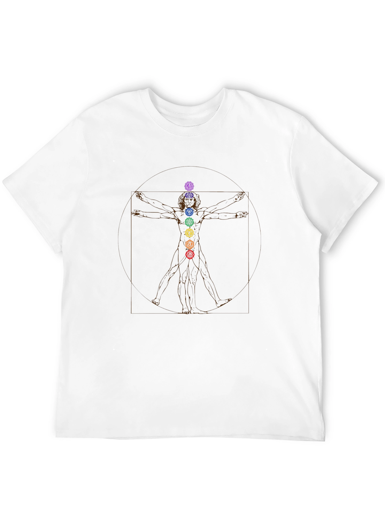 Vitruvian Man Chakra T-Shirt - Spiritual Design