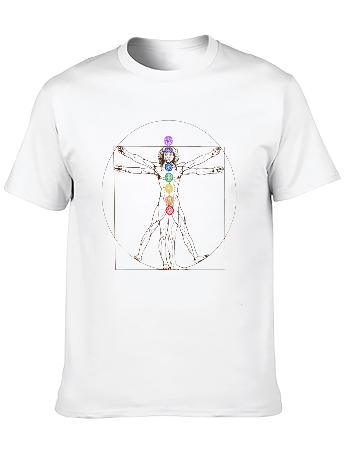 Vitruvian Man Chakra T-Shirt - Spiritual Design