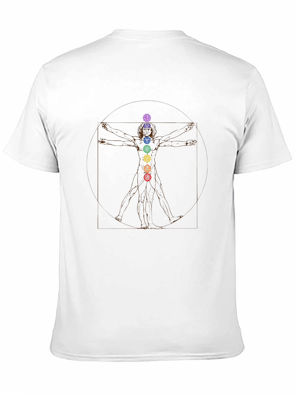 Vitruvian Man Chakra T-Shirt - Spiritual Design