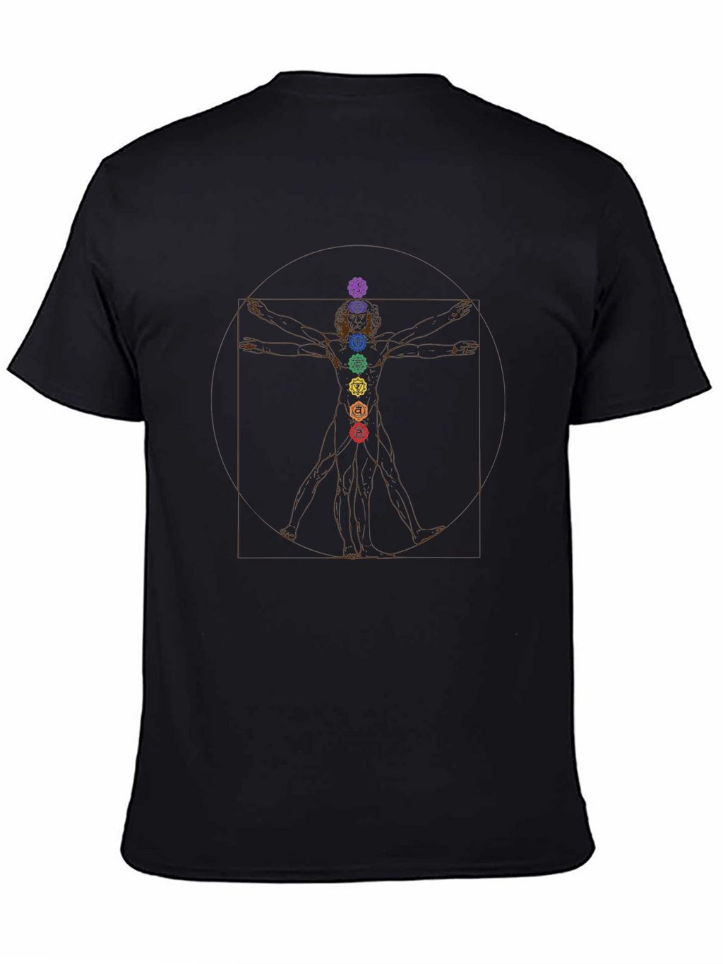 Vitruvian Man Chakra T-Shirt - Spiritual Design