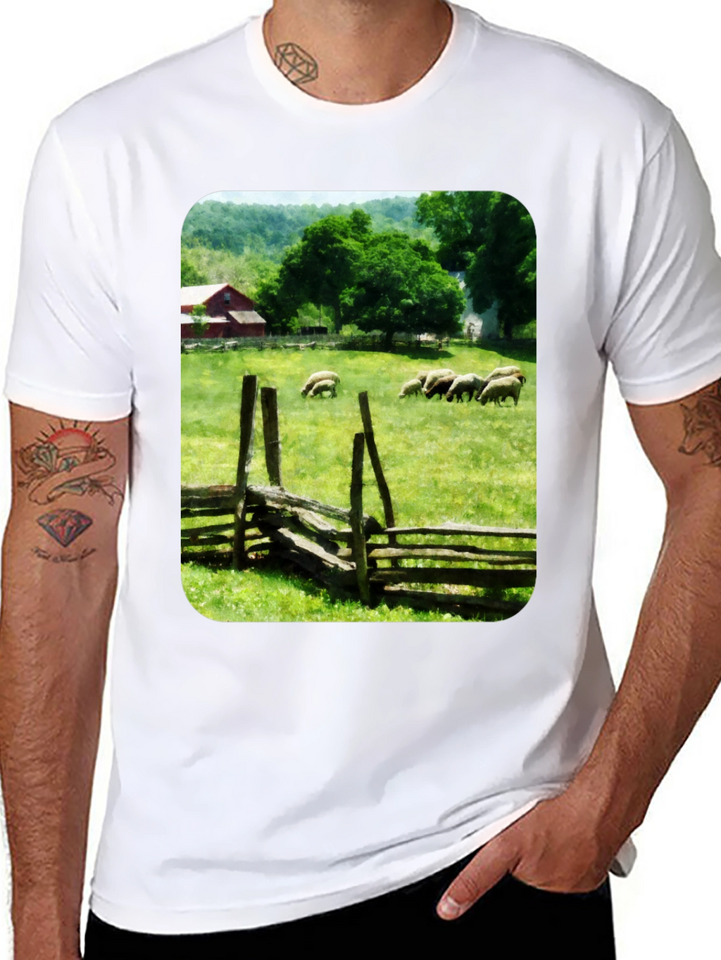 Pastoral Sheep Meadow T-Shirt