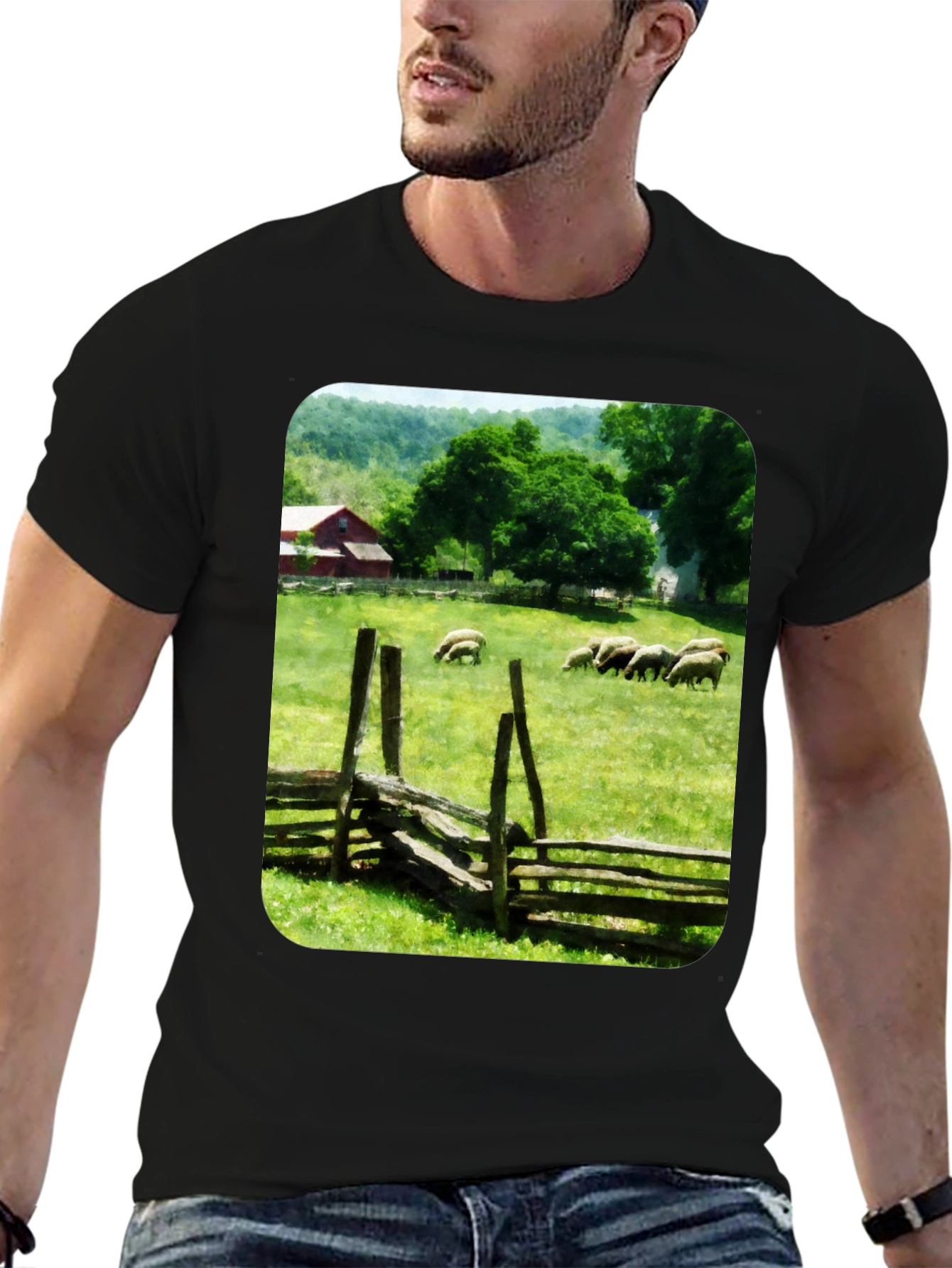 Pastoral Sheep Meadow T-Shirt