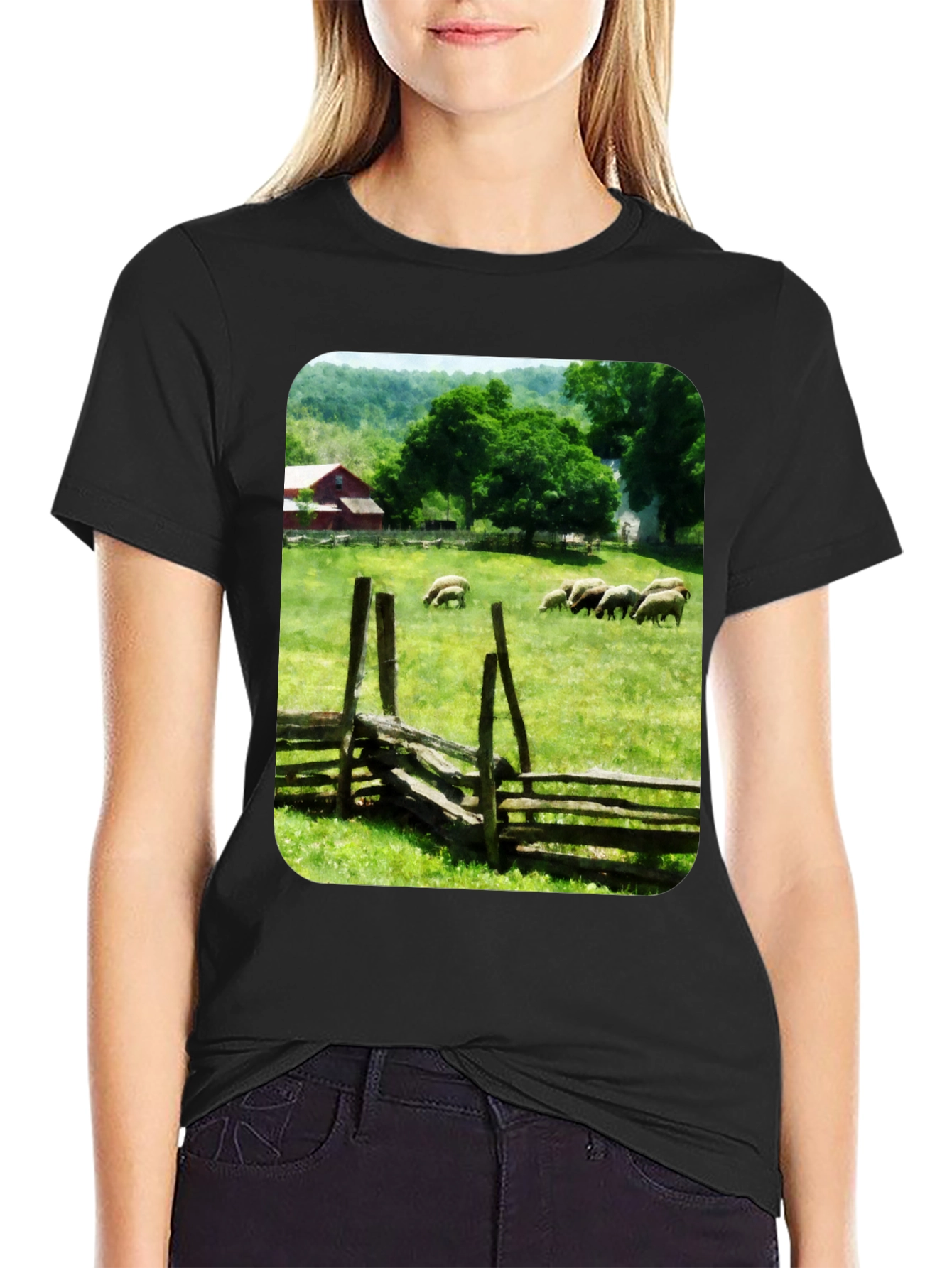 Pastoral Sheep Meadow T-Shirt