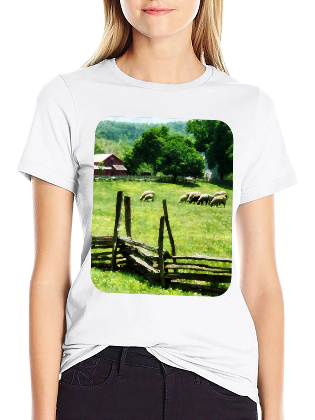 Pastoral Sheep Meadow T-Shirt