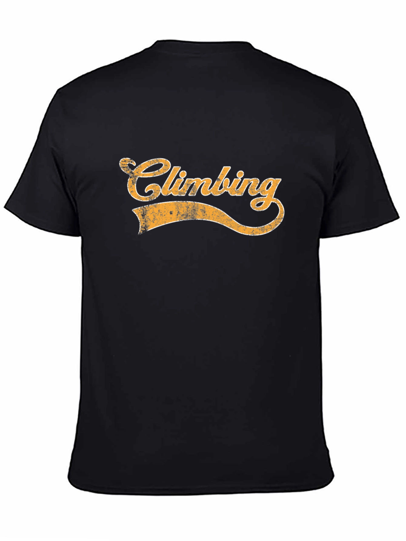 Climbing Graphic Black T-Shirt - Vintage Style