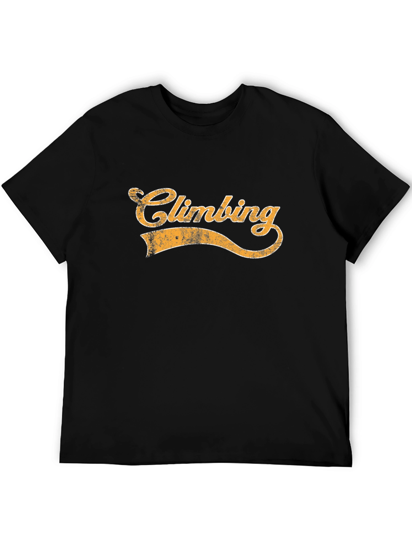 Climbing Graphic Black T-Shirt - Vintage Style