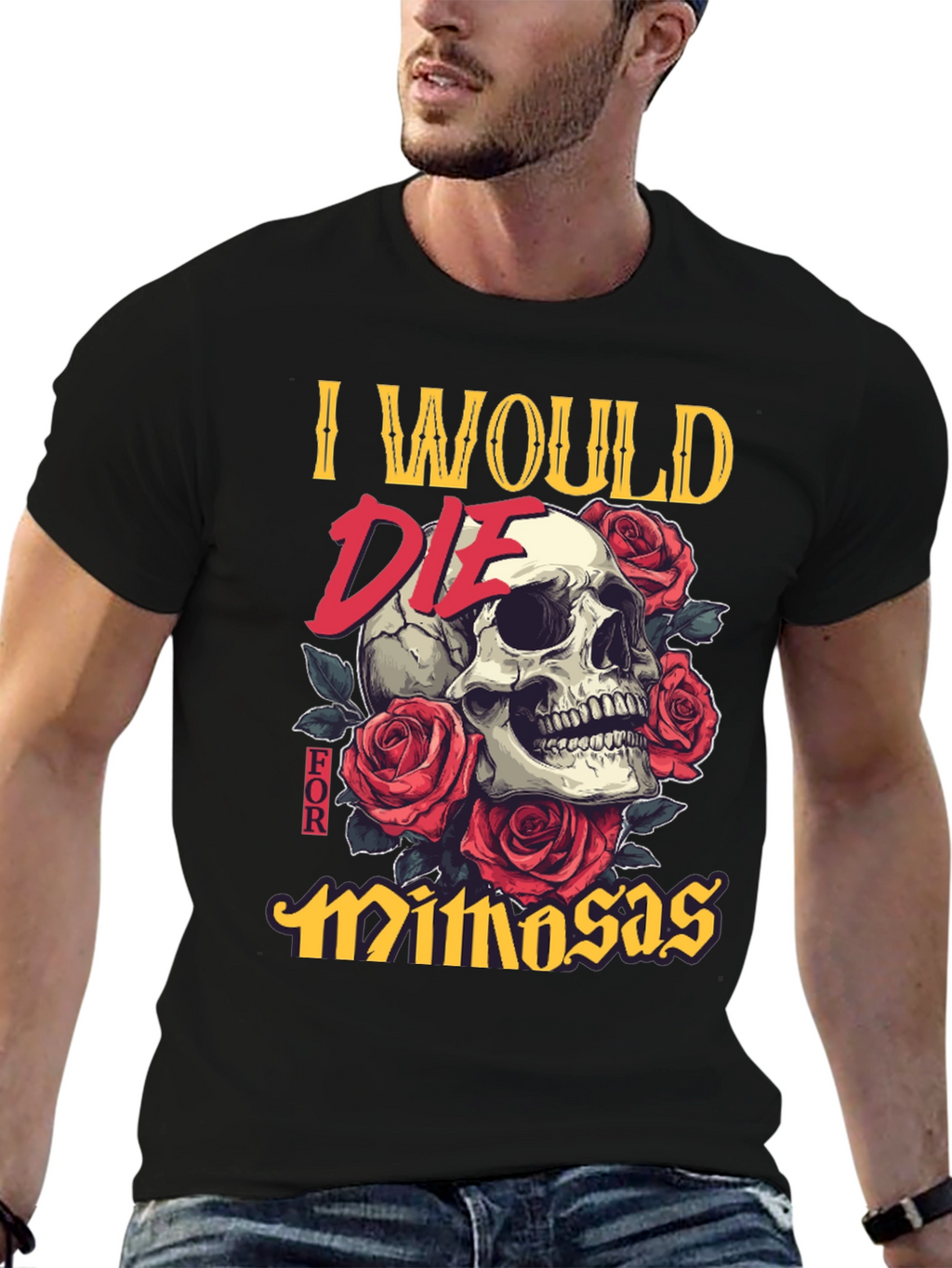 I Would Die for Mimosas Skull T-Shirt