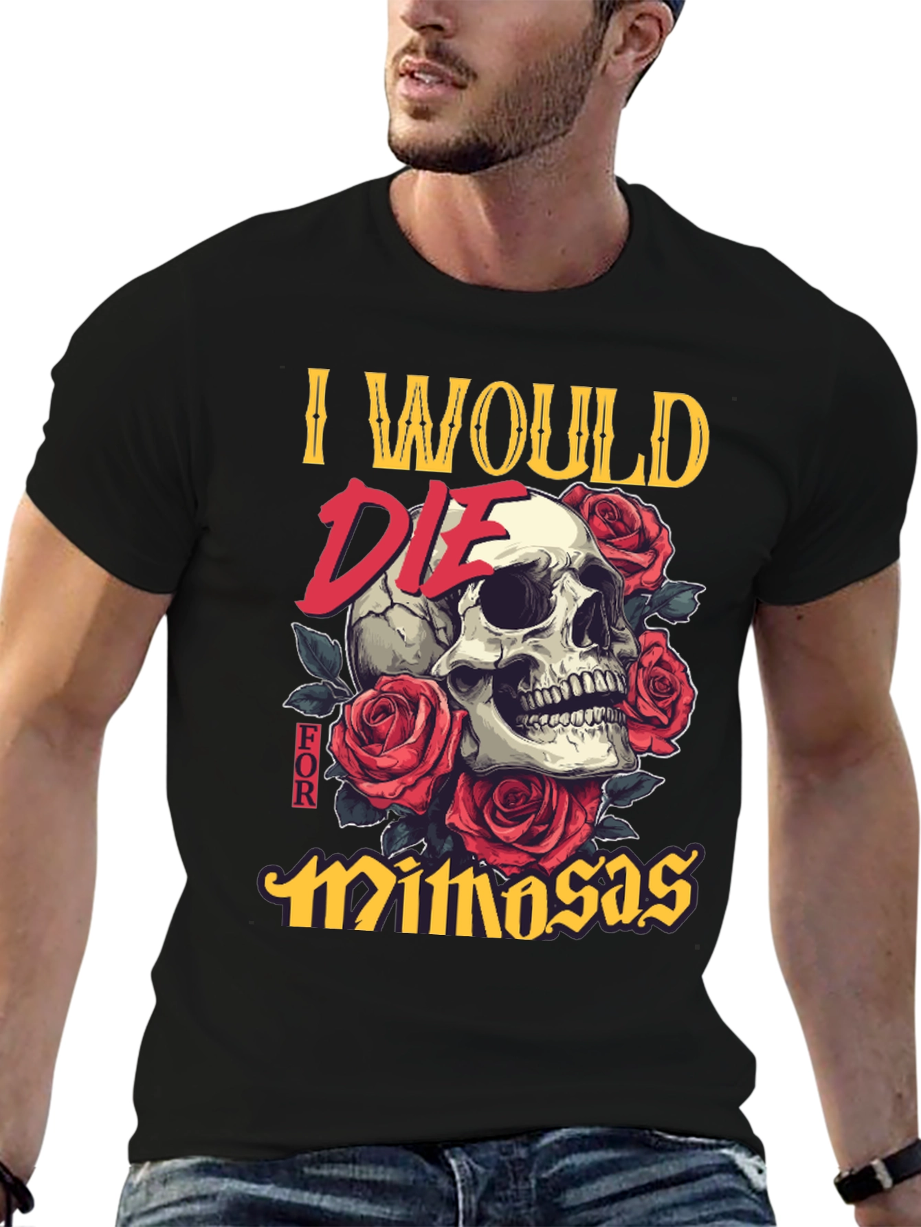 I Would Die for Mimosas Skull T-Shirt