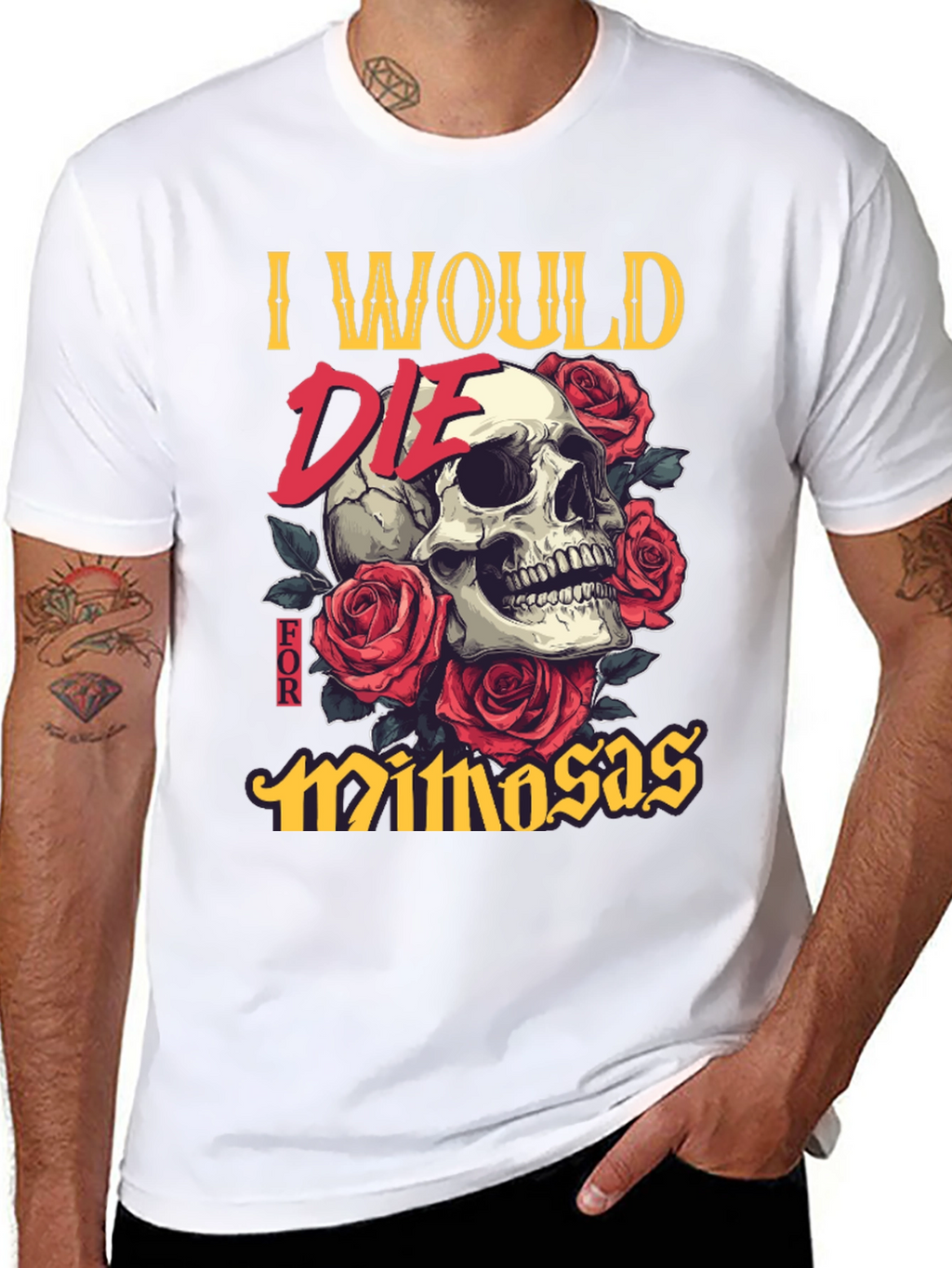 I Would Die for Mimosas Skull T-Shirt