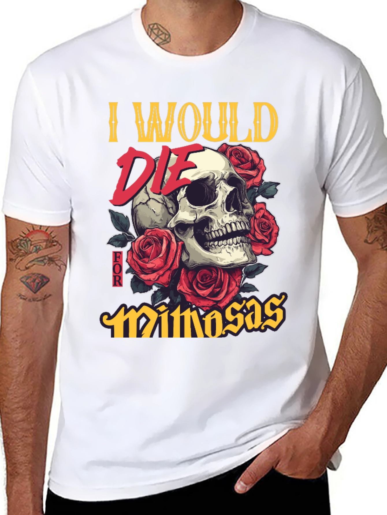 I Would Die for Mimosas Skull T-Shirt