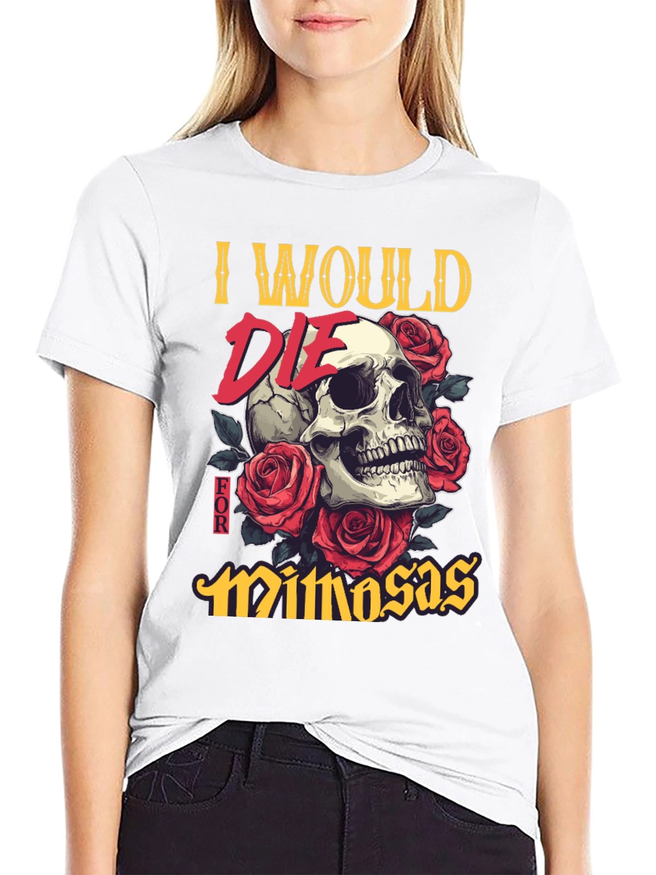 I Would Die for Mimosas Skull T-Shirt