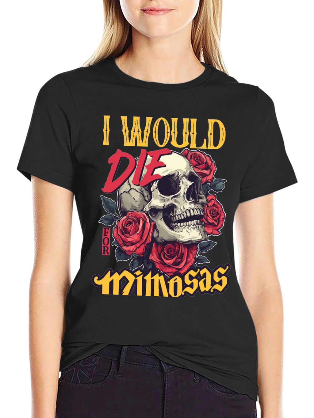 I Would Die for Mimosas Skull T-Shirt