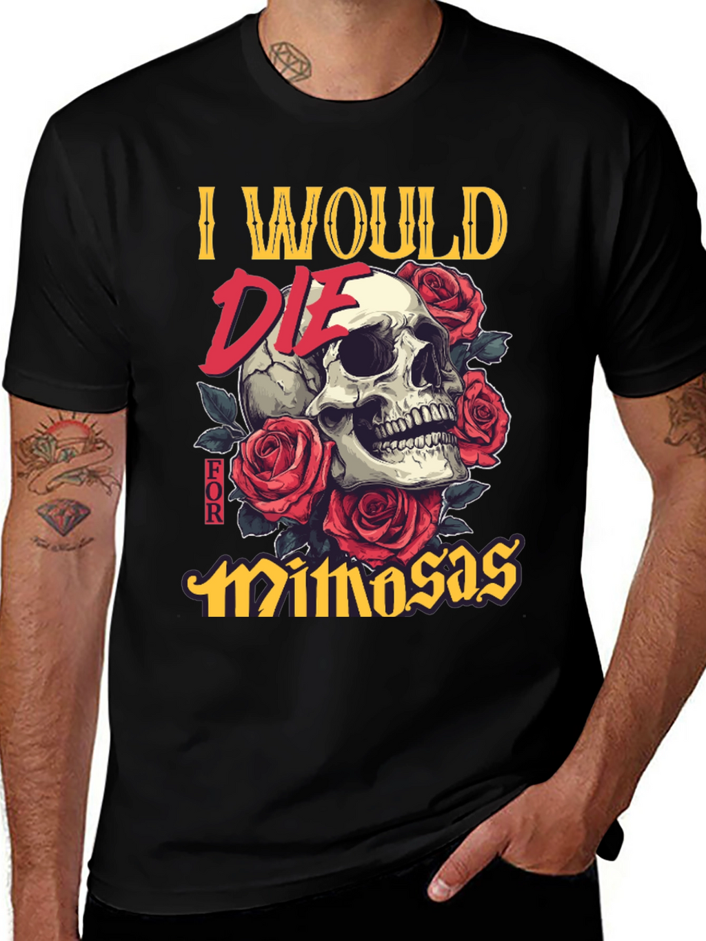 I Would Die for Mimosas Skull T-Shirt