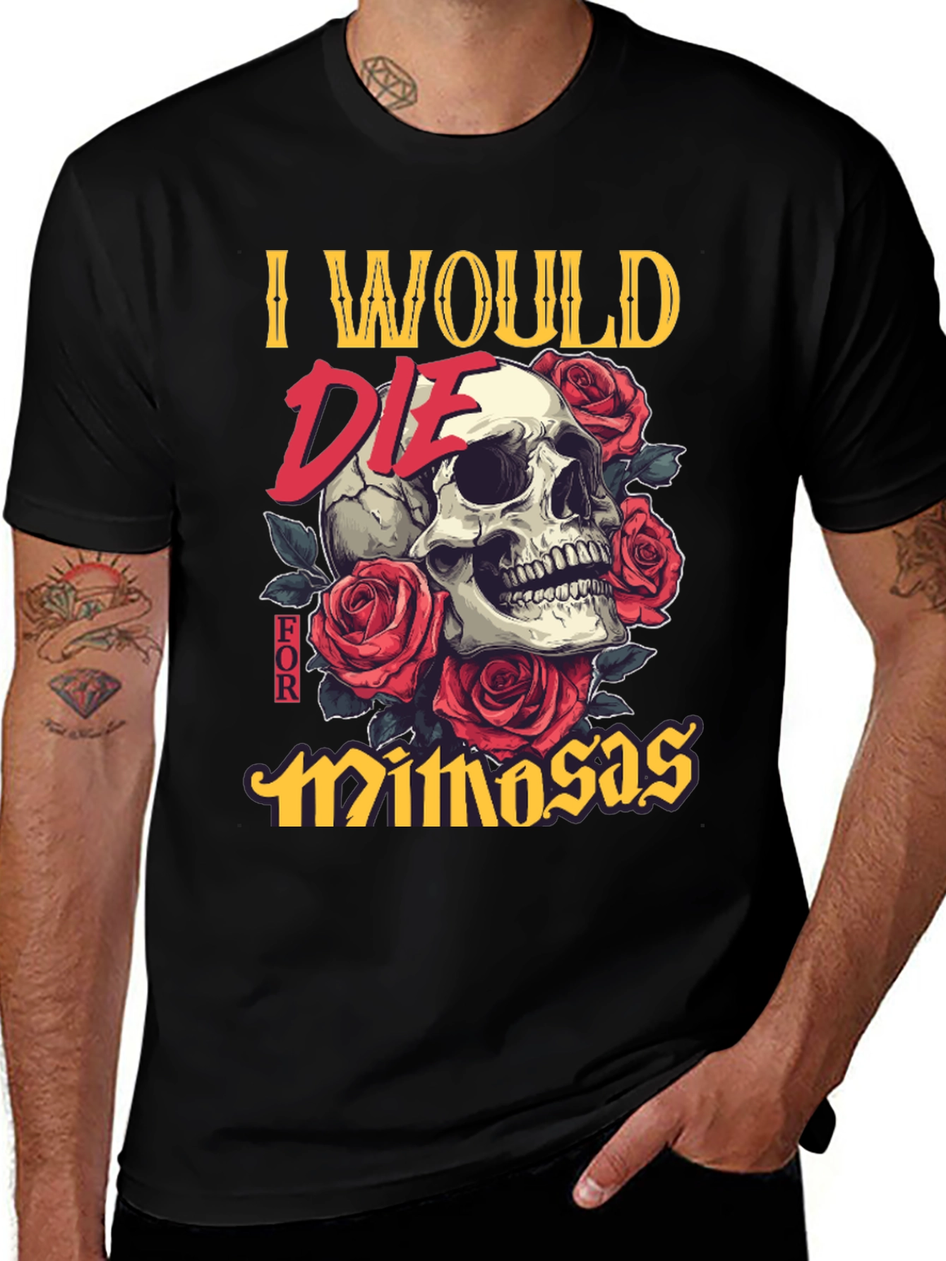 I Would Die for Mimosas Skull T-Shirt