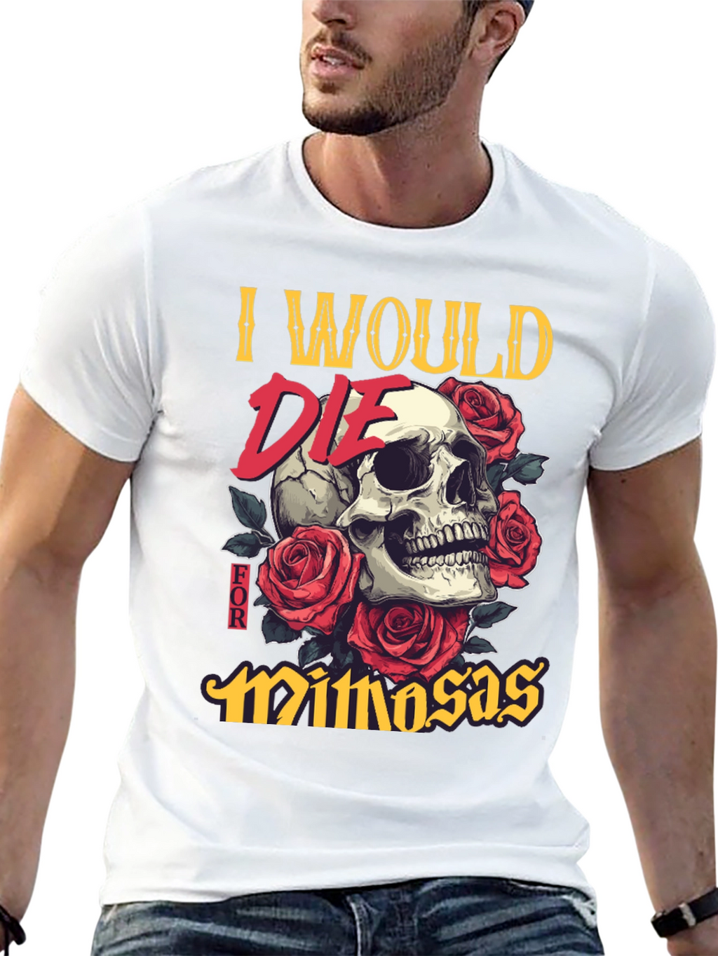 I Would Die for Mimosas Skull T-Shirt