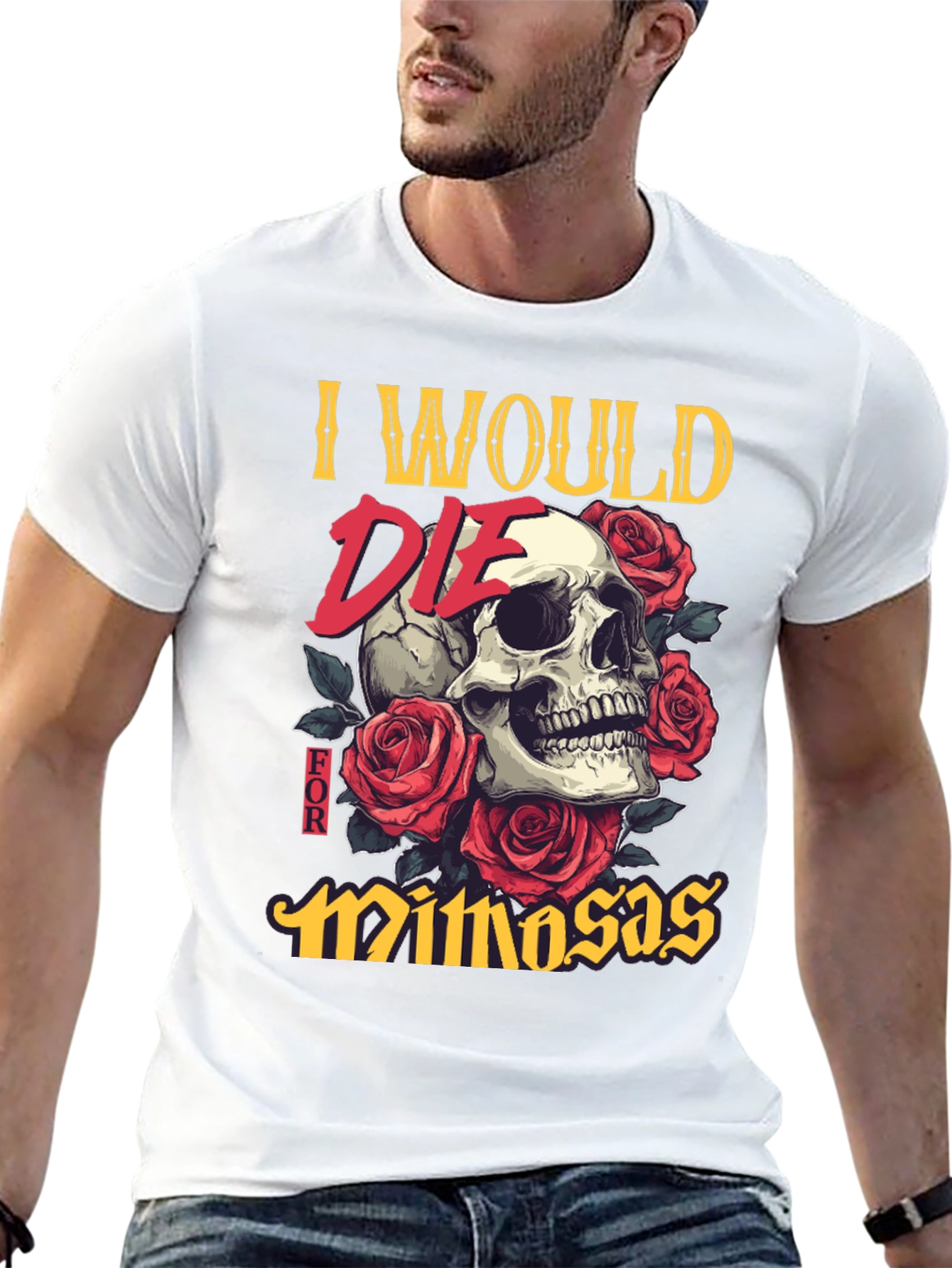 I Would Die for Mimosas Skull T-Shirt