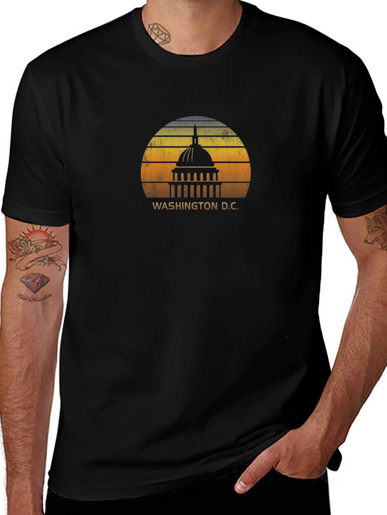 Washington D.C. Capitol Building Retro T-Shirt