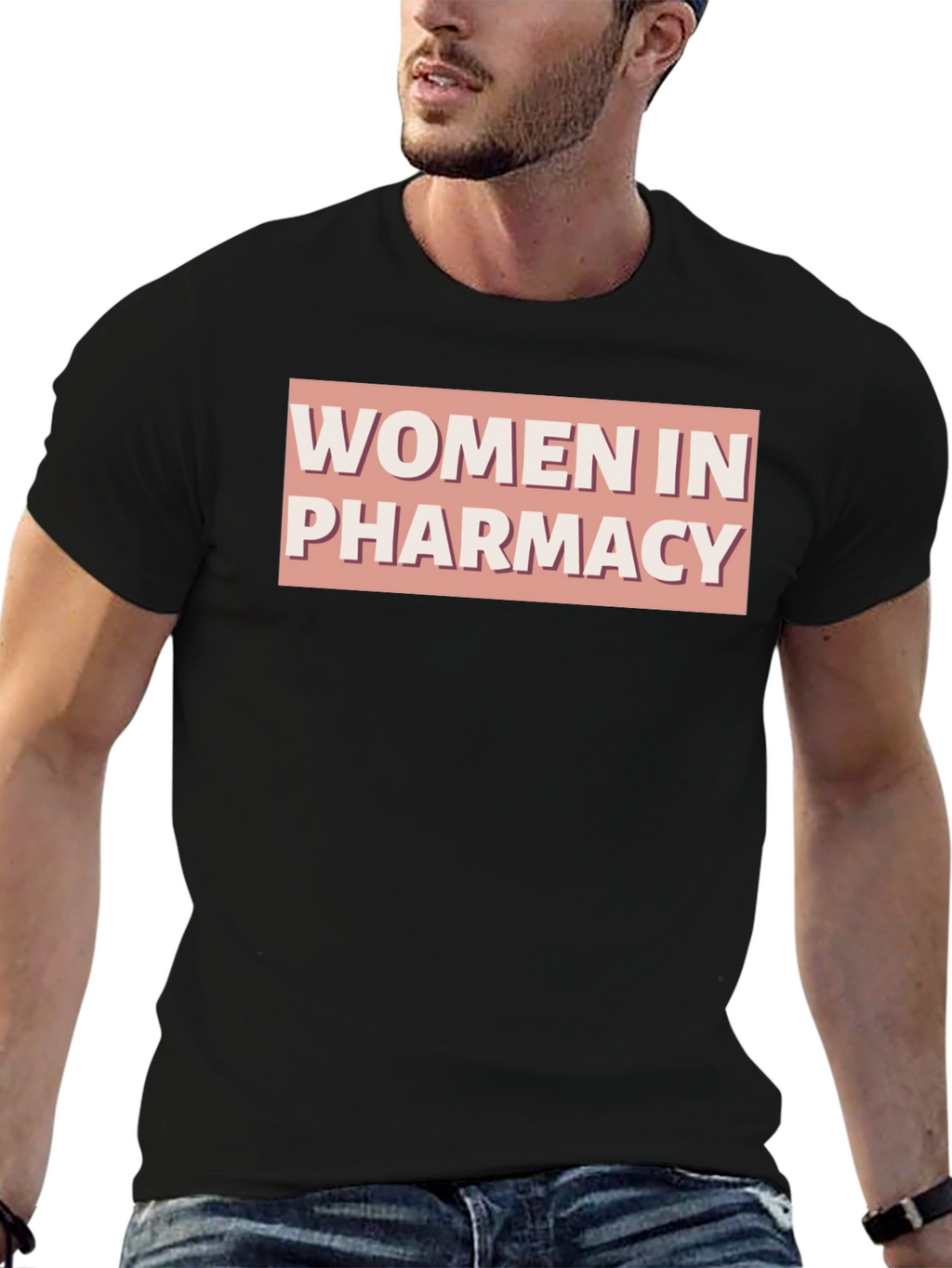 Women in Pharmacy Graphic Tee - Black Cotton T-Shirt