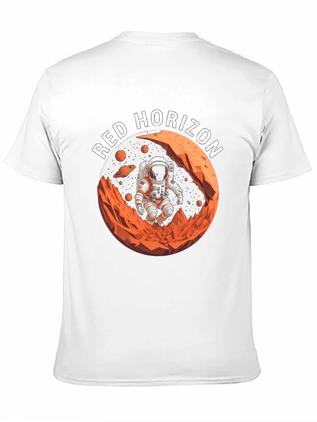 Red Horizon Astronaut Black T-Shirt