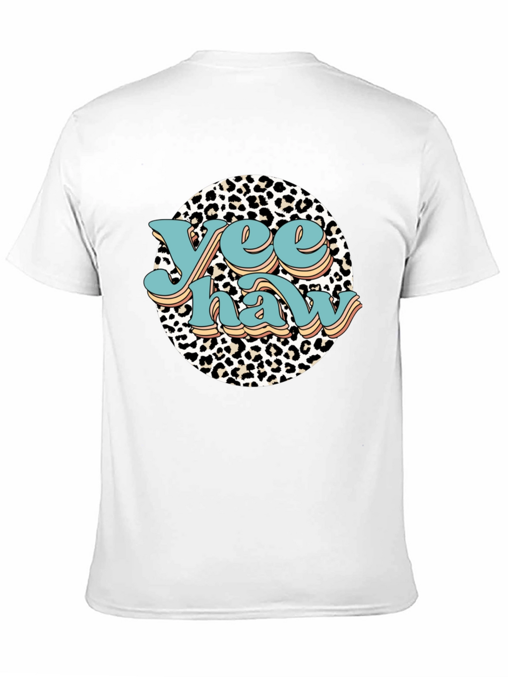 Yee Haw Leopard Print Graphic Tee - Black