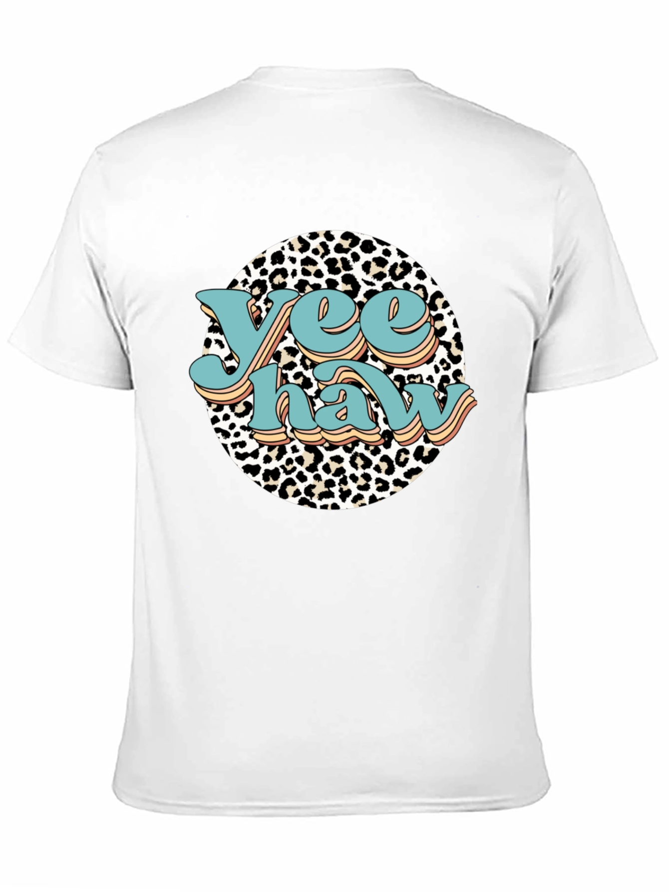 Yee Haw Leopard Print Graphic Tee - Black