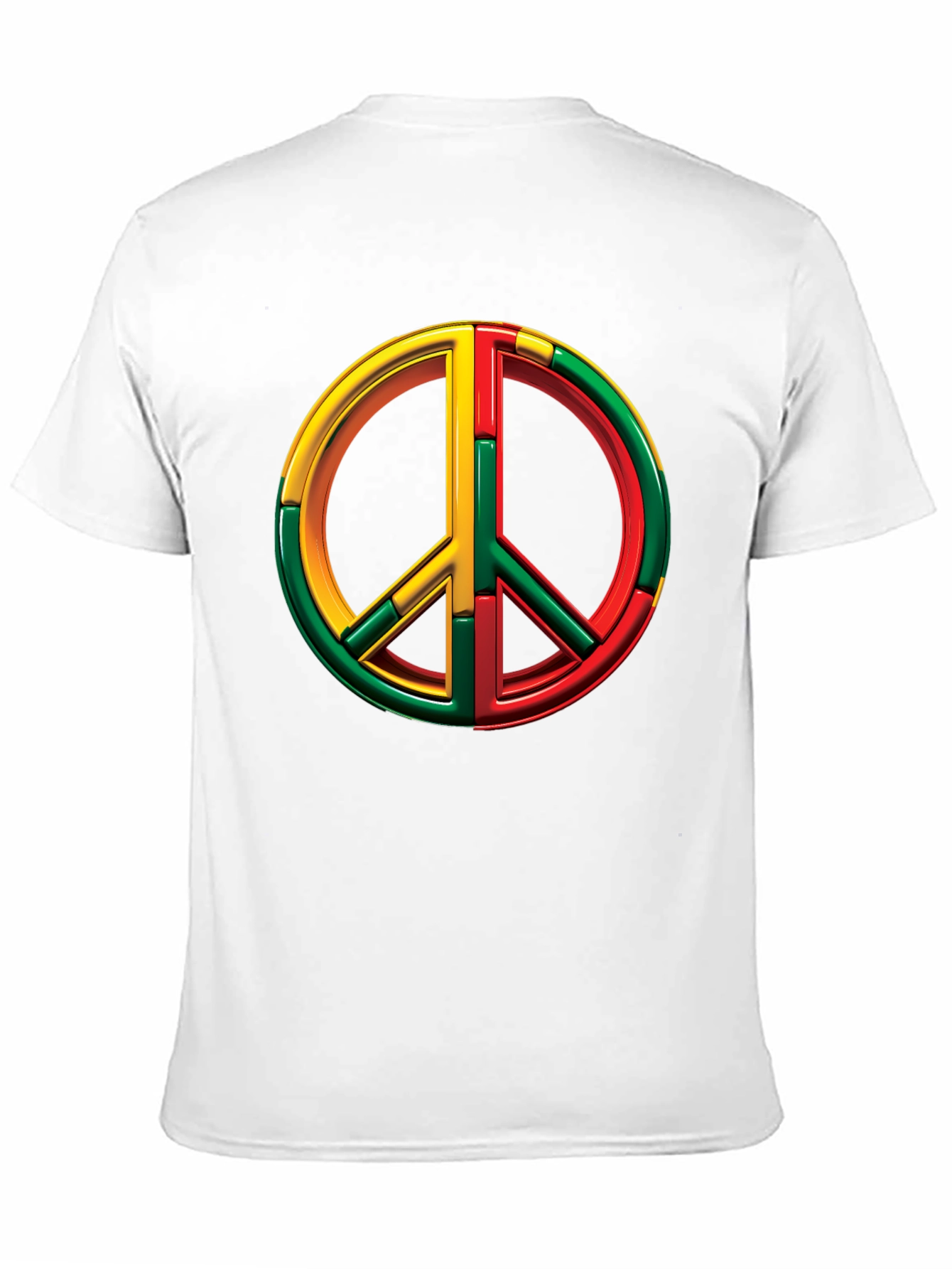 Rasta Peace Sign Graphic Tee - Black