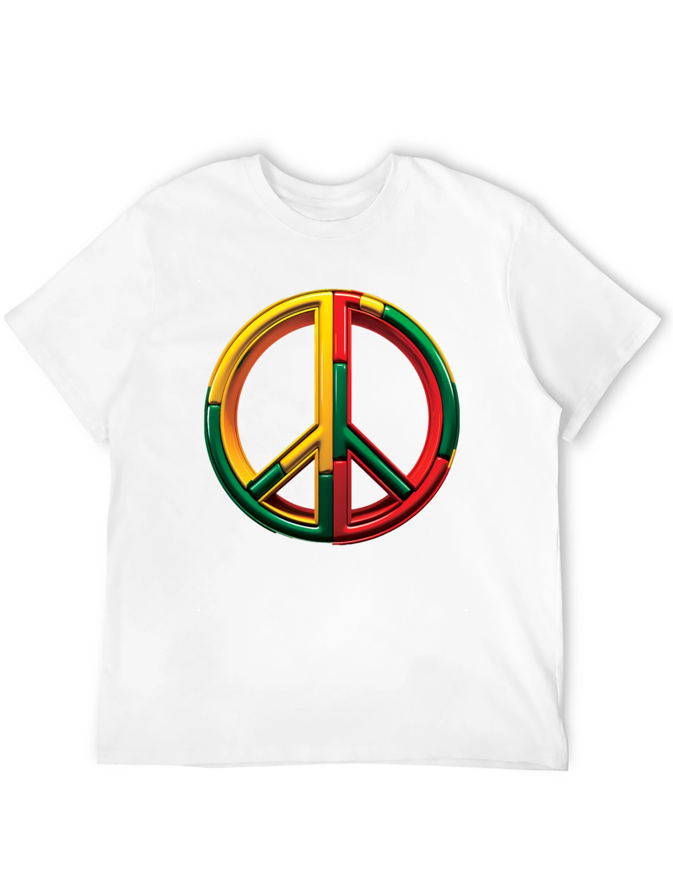 Rasta Peace Sign Graphic Tee - Black