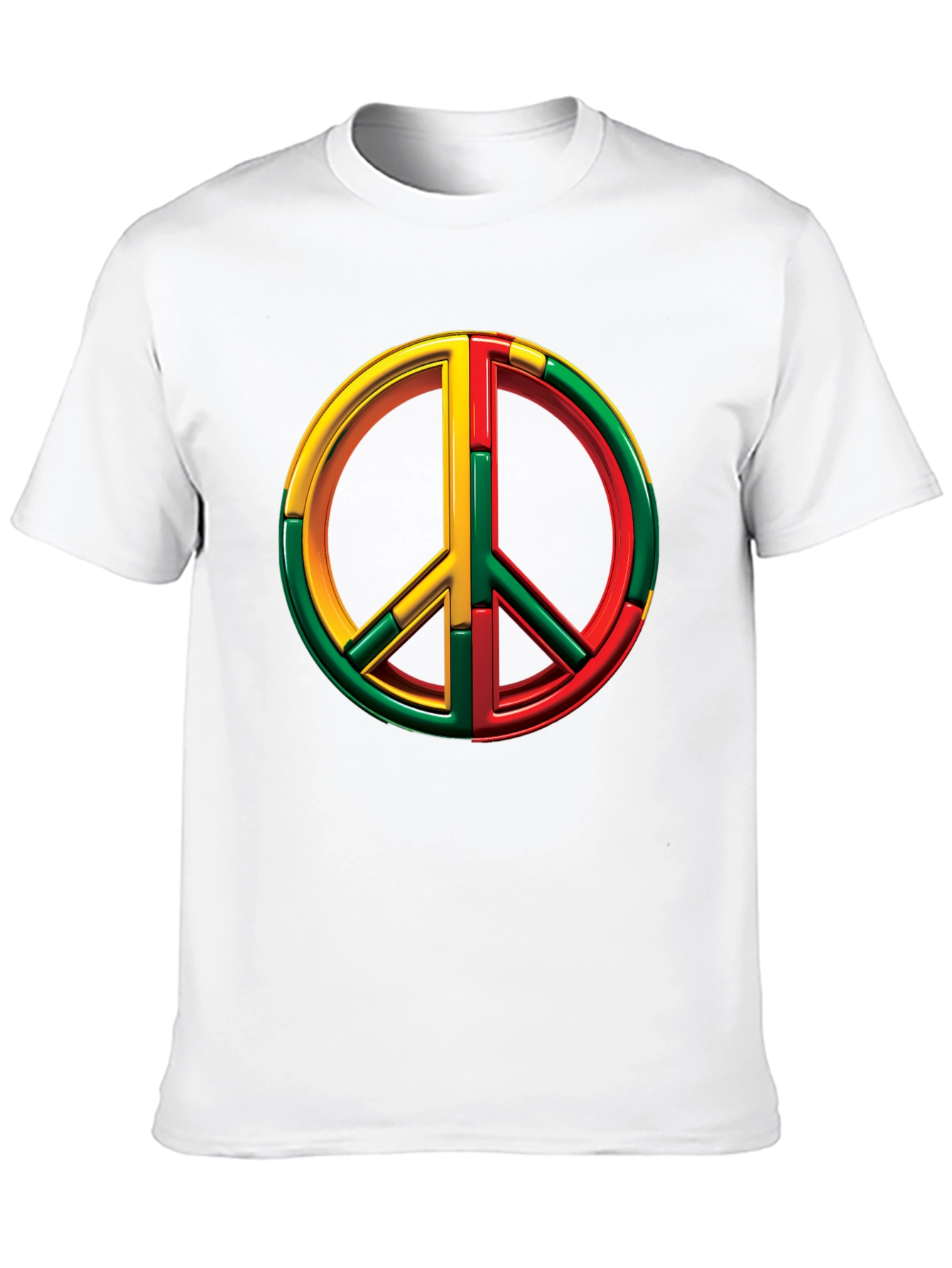 Rasta Peace Sign Graphic Tee - Black