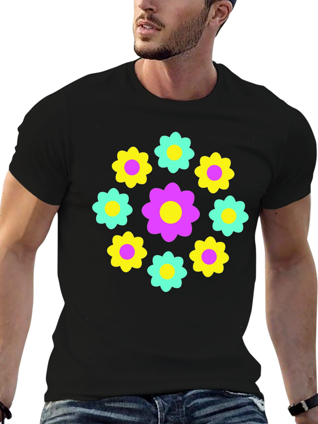 Retro Flower Power Graphic Tee