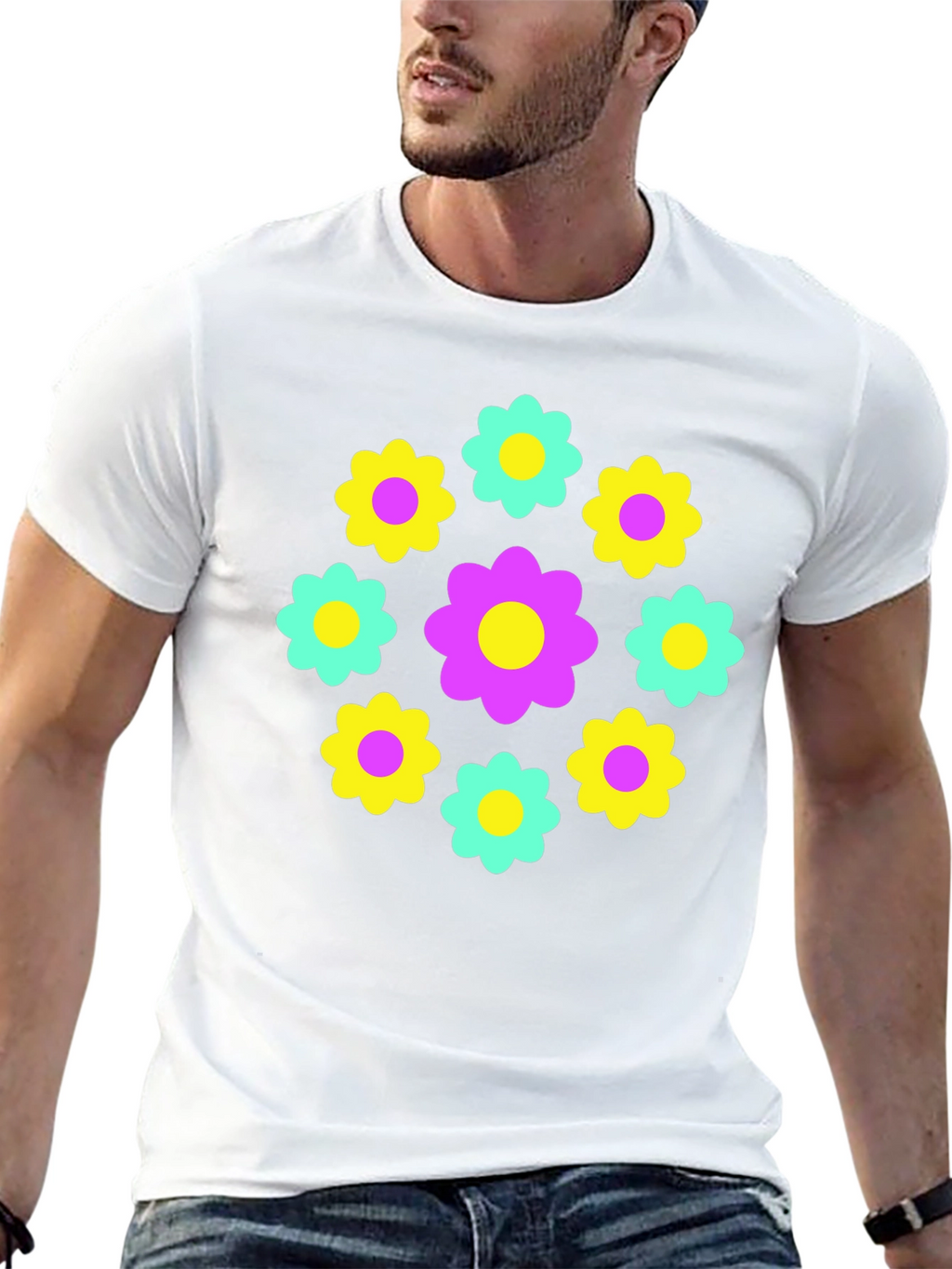 Retro Flower Power Graphic Tee