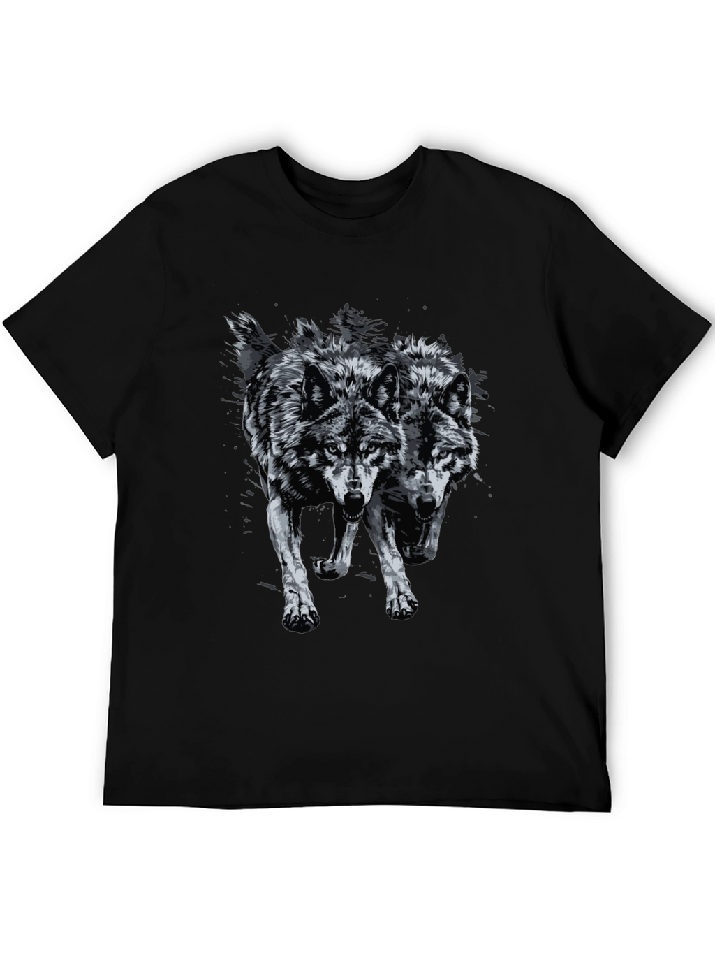 Two Wolves Graphic Print Tee