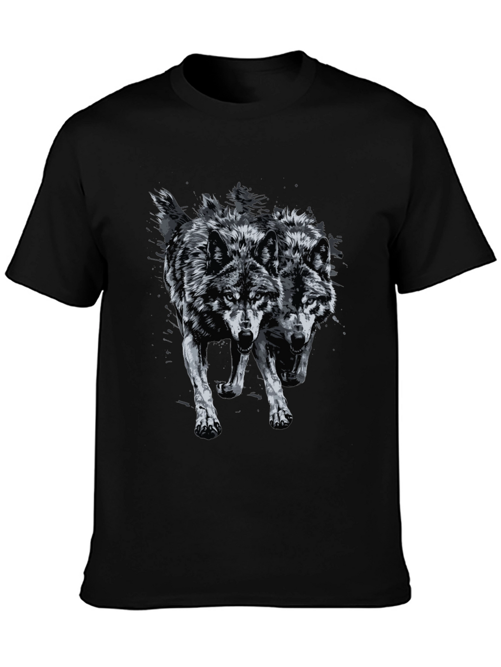 Two Wolves Graphic Print Tee