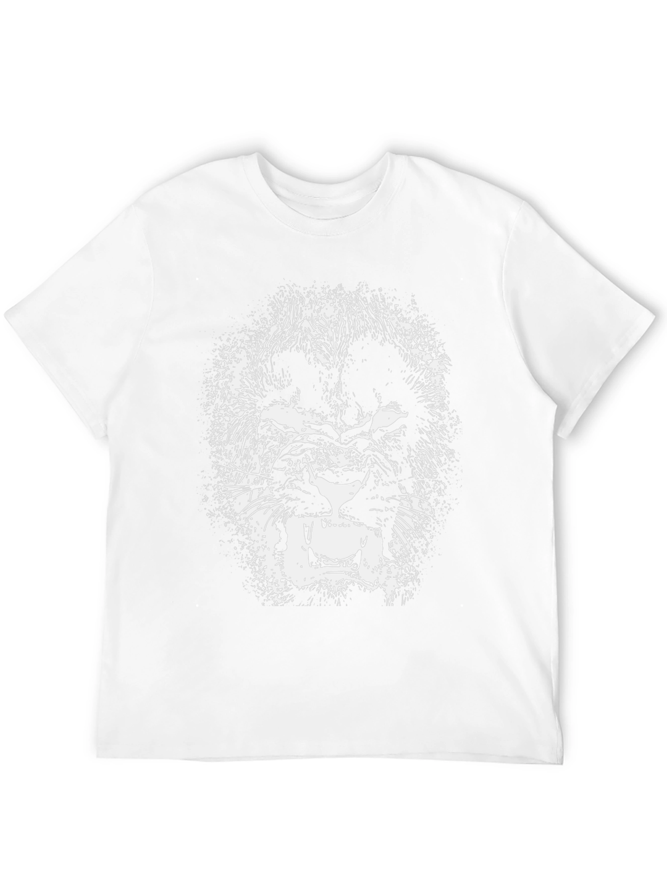 Black T-Shirt with Lion Graphic Print