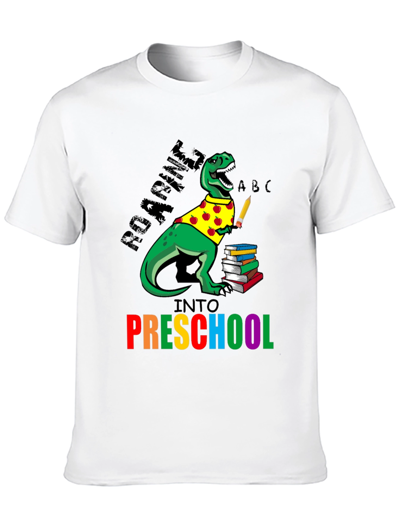 Roaring Into Preschool T-Shirt - Dinosaur Back to School