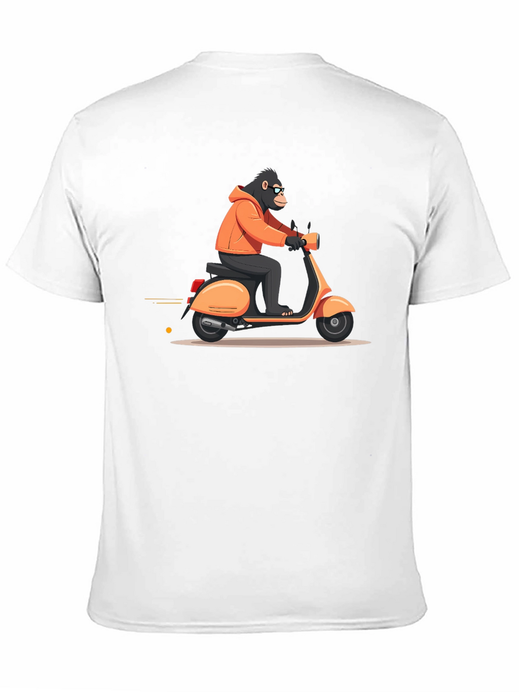 Cool Ape Riding Scooter Black T-Shirt