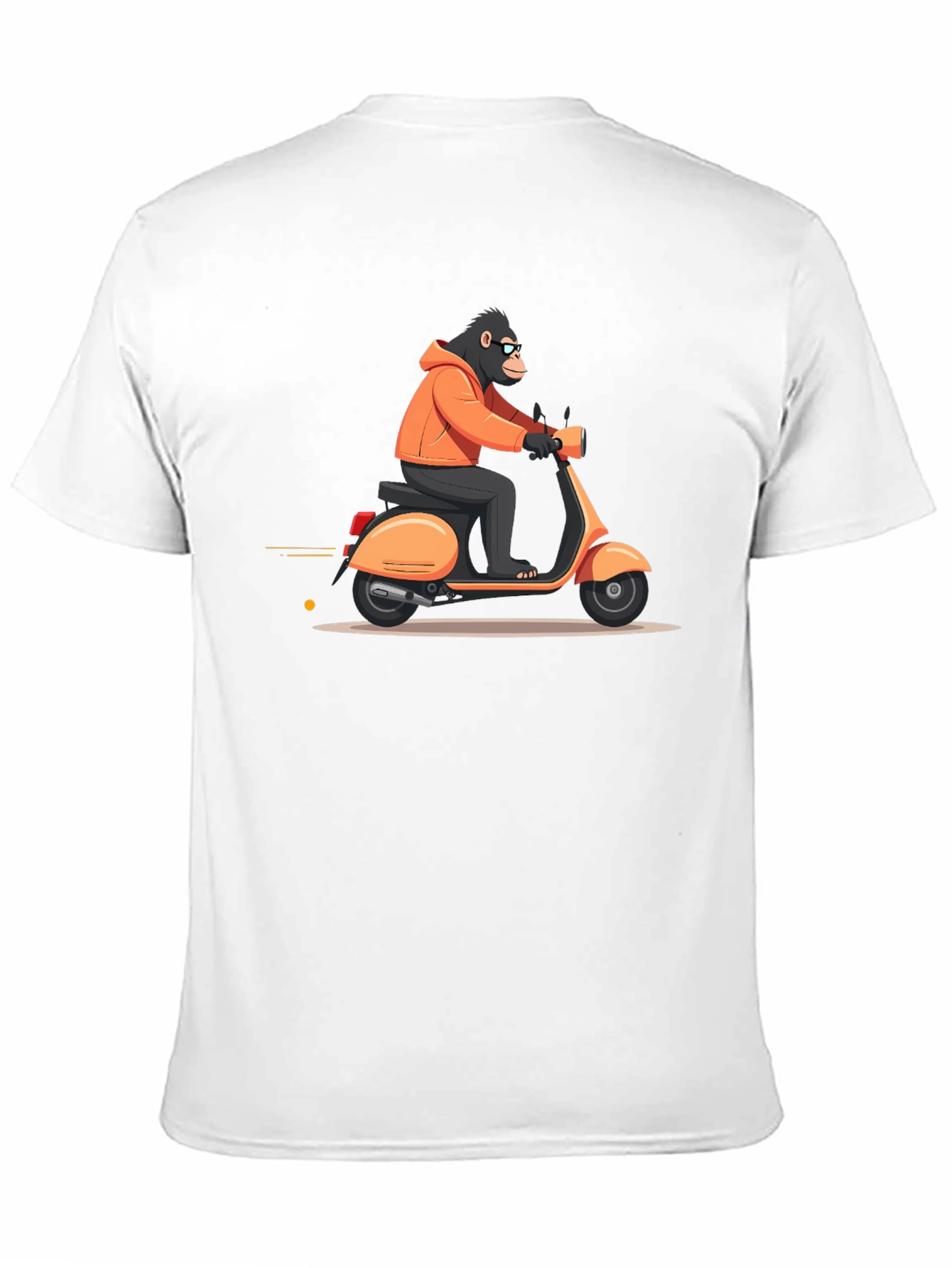 Cool Ape Riding Scooter Black T-Shirt