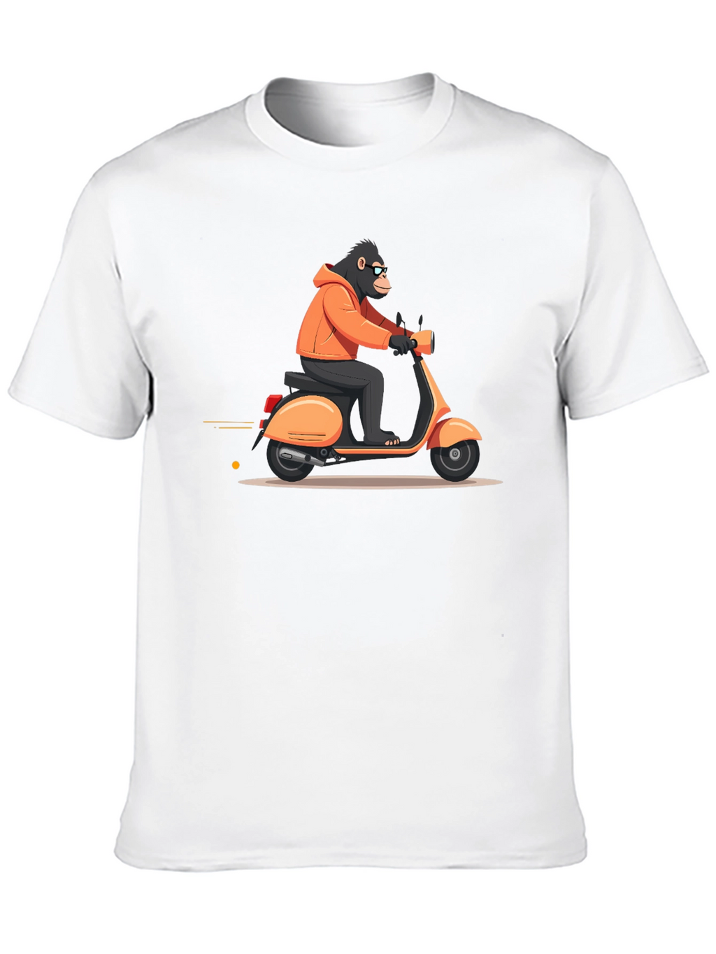 Cool Ape Riding Scooter Black T-Shirt