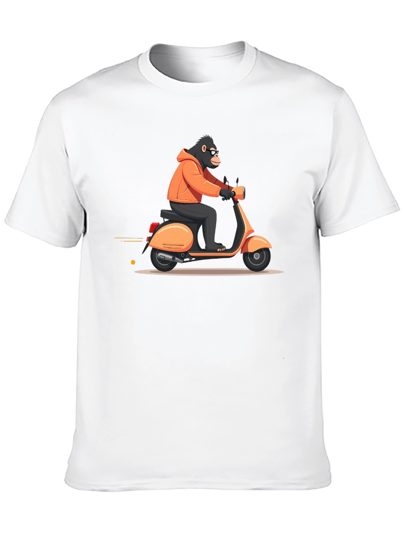 Cool Ape Riding Scooter Black T-Shirt