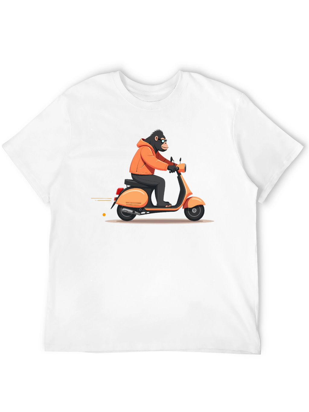 Cool Ape Riding Scooter Black T-Shirt