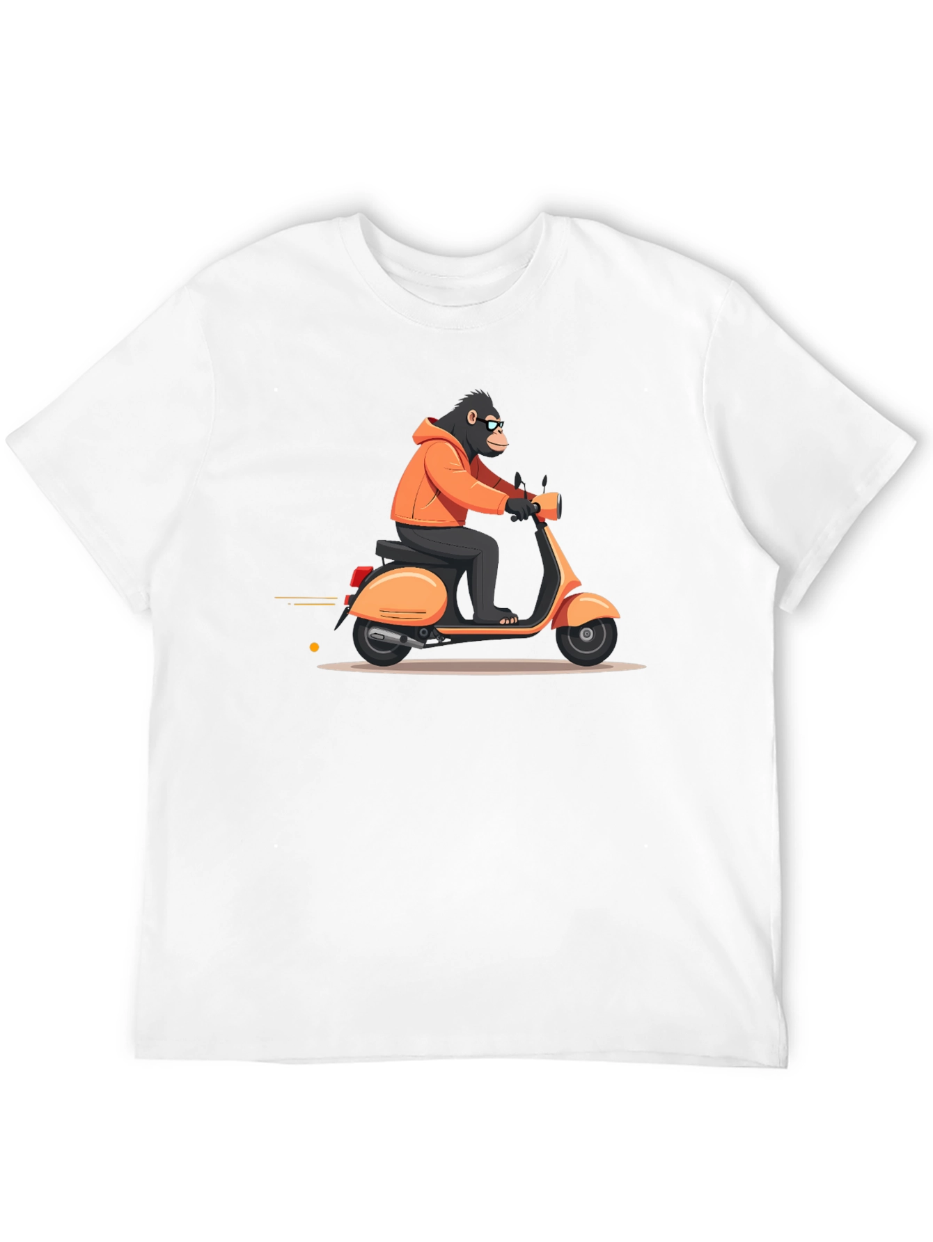 Cool Ape Riding Scooter Black T-Shirt