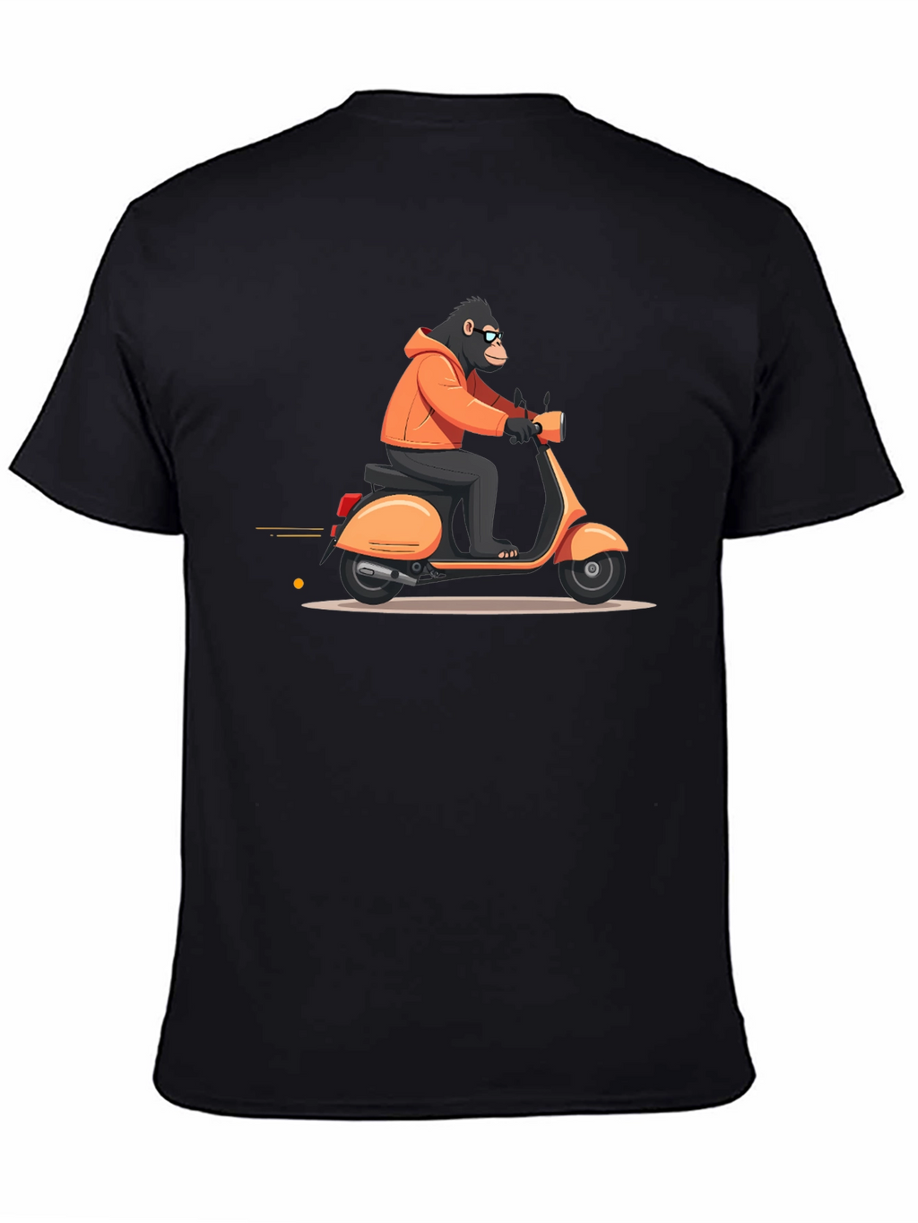 Cool Ape Riding Scooter Black T-Shirt