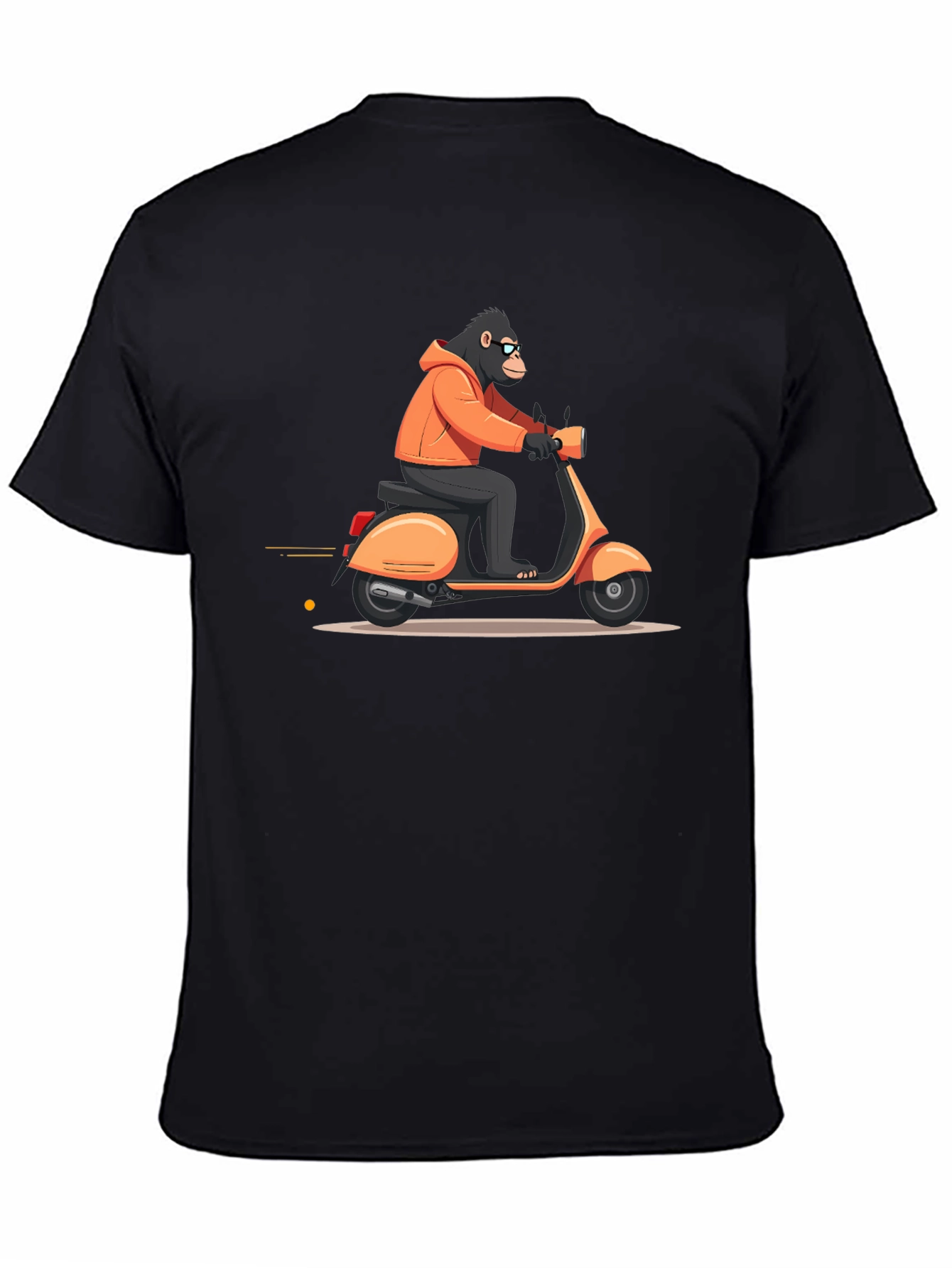 Cool Ape Riding Scooter Black T-Shirt