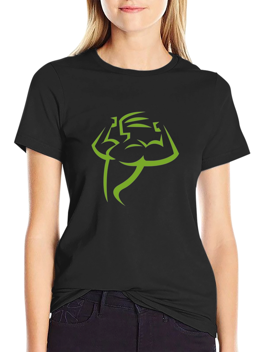 Muscle Man Graphic Tee - Black Cotton T-Shirt