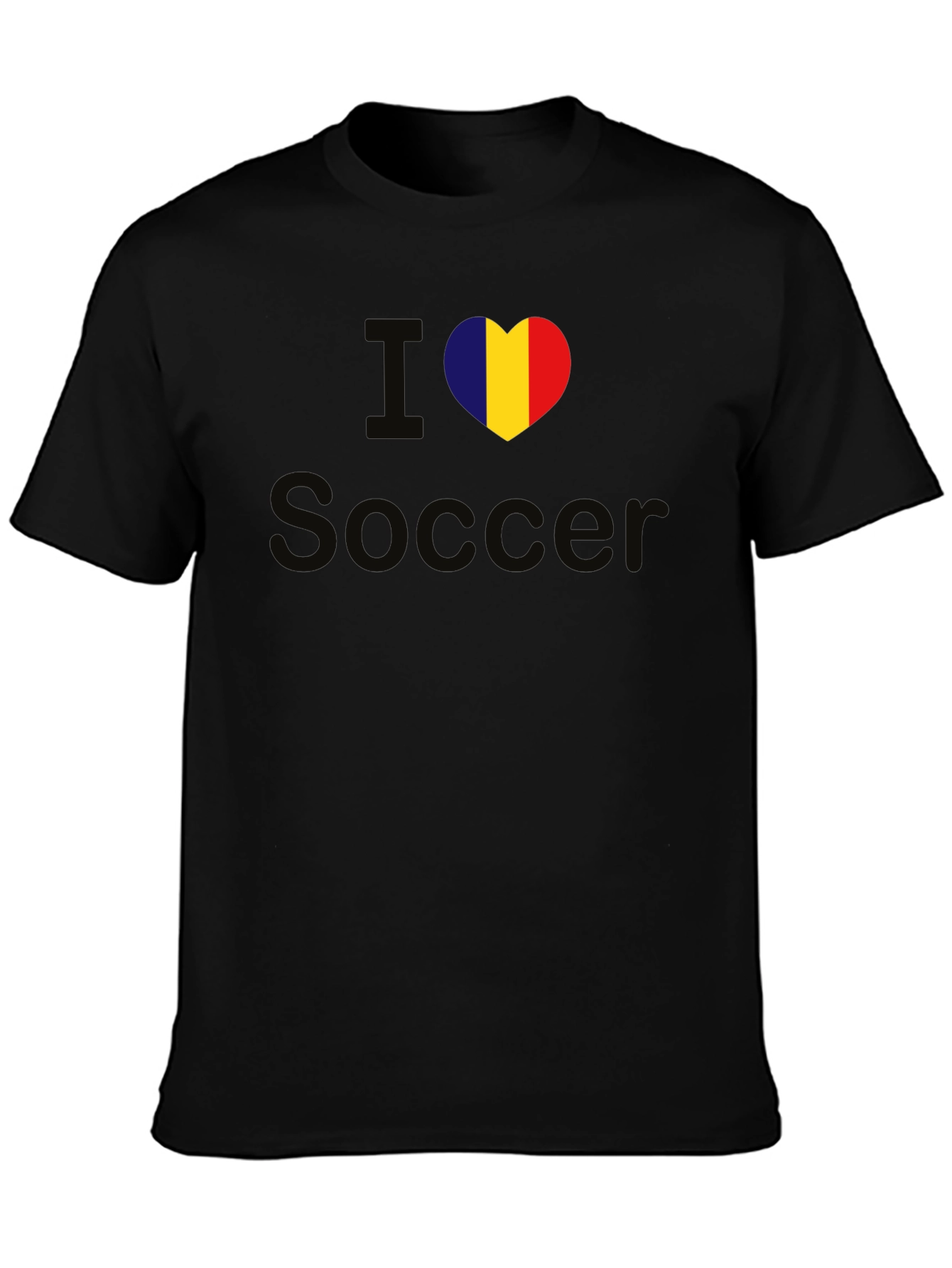 I Love Soccer Romania Flag Heart T-Shirt