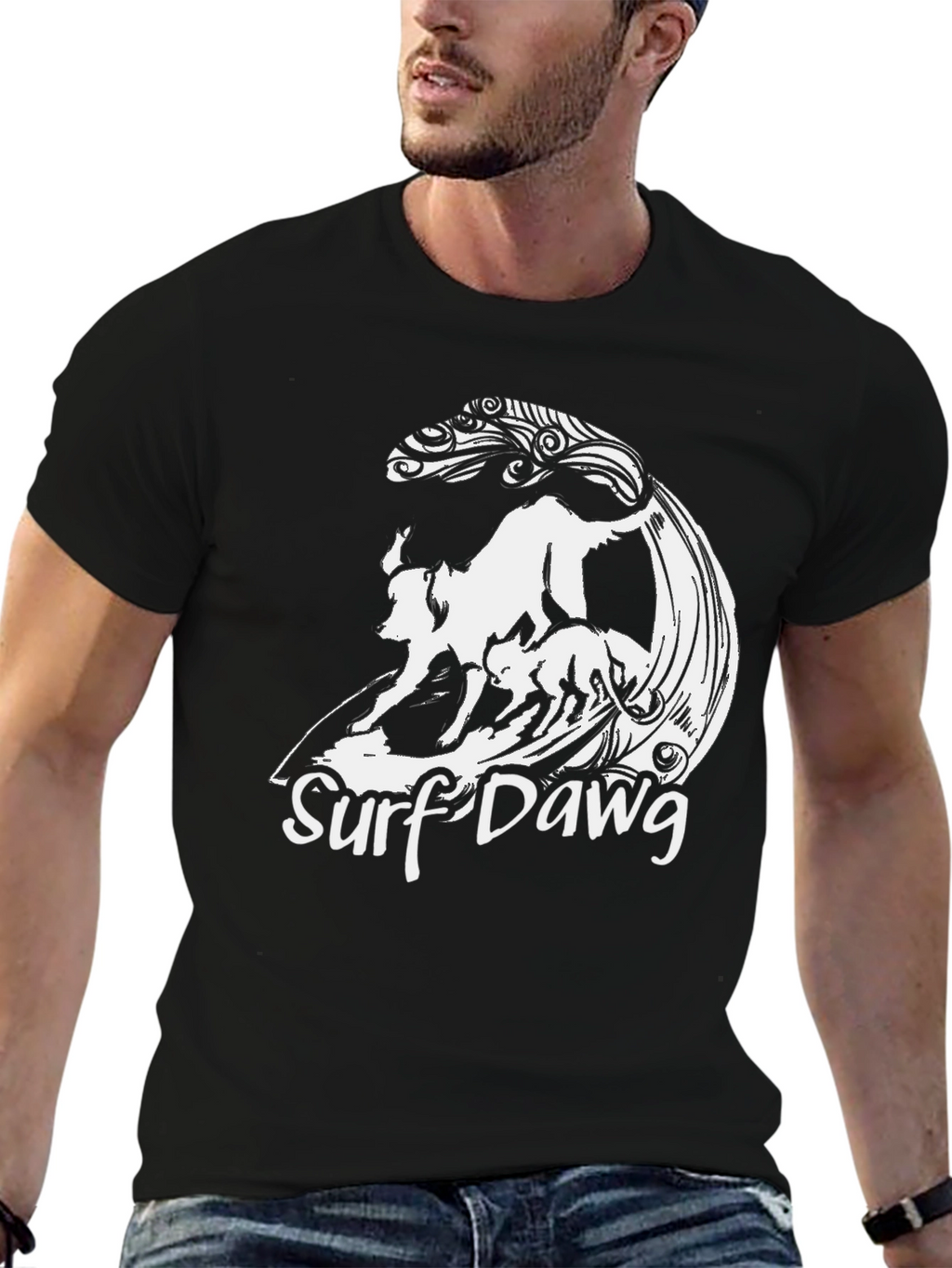 Surf Dawg T-Shirt - Cool Graphic Tee